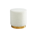 Lara Boucle Pouffe | White/Gold | Small