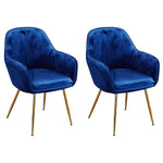 Lara Dining Chair | Royal Blue/Gold | Set of 2
