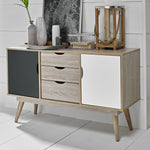 Scandi 2 Door Sideboard | Grey/White Oak