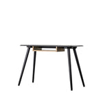 Maddox Mid-Century Modern Desk with Shelf | Black