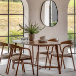 Madrid Mid-Century Scandi Oval Dining Table | Walnut