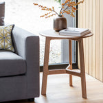 Madrid Round Mid-Century Scandi Side Table | Oak