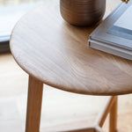 Madrid Round Mid-Century Scandi Side Table | Oak