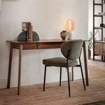 Madrid Mid-Century Scandi 1 Drawer Desk | Walnut