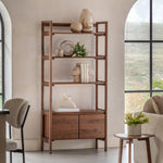 Madrid Mid-Century Scandi Open Display Unit | Walnut