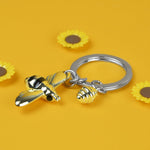 Bee & Honey Keyring | Gold & Black