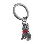 French Bulldog with Bow Tie Keyring | Black & Red