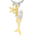 Mermaid & Friends Keyring | Gold