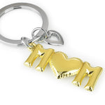'Mum' Keyring with Heart | Gold