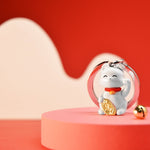 Lucky Cat Keyring | White