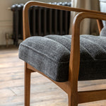 Datsun Mid-Century Modern Boucle Armchair | Charcoal