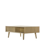 Milano Chevron 2 Drawer Coffee Table | Oak