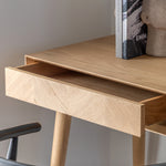 Milano Chevron 1 Drawer Desk | Oak