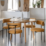 Milano Chevron Round Dining Table | Oak