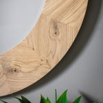 Milano Chevron Round Mirror | Oak
