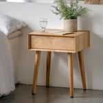 Milano Chevron 1 Drawer Side Table | Oak