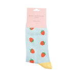 Bamboo Socks | Strawberries | Sky Blue