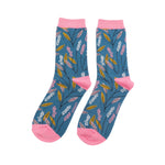 Women's Berry Branch Socks | Bamboo | Navy