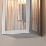 Newham Ribbed Double Bathroom Wall Light | Chrome/Clear
