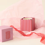 Cabana Striped Ceramic Candle | Pink Peppermint | 184g