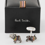 Men's 'Artist Stripe' French Bulldog Cufflinks | Set of 2 | Multicolour