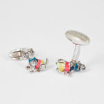 Men's 'Artist Stripe' Terrier Dog Cufflinks | Set of 2 | Silver