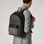 Men's Coated Canvas 'Signature Stripe' Pocket Backpack