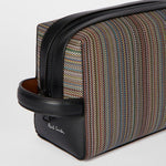 Men's Coated Canvas 'Signature Stripe' Wash Bag