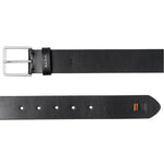 Men's Leather Belt with 'Signature Stripe' Stitch | Black
