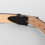 Men's Leather Belt with 'Signature Stripe' Stitch | Black