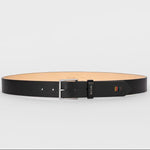 Men's Leather Belt with 'Signature Stripe' Stitch | Black