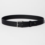 Men's Pebble Grain Leather 'Zebra' Belt | Black