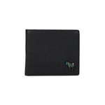 Men's Pebble Grain Leather 'Zebra' Billfold Wallet | Black