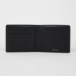 Men's Pebble Grain Leather 'Zebra' Billfold Wallet | Black