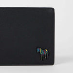 Men's Pebble Grain Leather 'Zebra' Billfold Wallet | Black