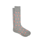 Men's Polka Dot Print Socks | Grey & Pink