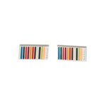 Men's Rectangular 'Signature Stripe' Cufflinks | Multicolour
