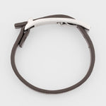 Men's Leather 'Shadow Stripe' Bracelet | Dark Brown