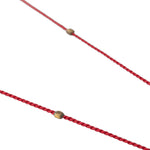 Plectrum Necklace | Gold with Red Silk Rope