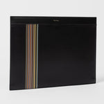 Men's Leather 'Signature Stripe' Document Case | Black