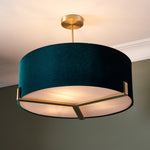 Hayfield Ceiling Light | Emerald Green/Brass
