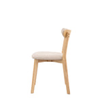Hatfield Retro Upholstered Dining Chairs | Natural Oak | Set of 2