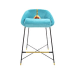 Drill Padded High Bar Stool | Seletti Wears Toiletpaper | Blue