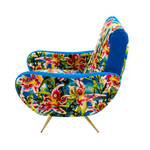 Flowers with Holes Padded Armchair | Seletti Wears Toiletpaper | Blue