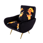 Lipsticks Padded Armchair | Seletti Wears Toiletpaper | Black