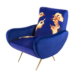 Lipsticks Padded Armchair | Seletti Wears Toiletpaper | Blue