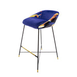 Lipsticks Padded High Bar Stool | Seletti Wears Toiletpaper | Blue
