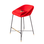 Revolver Padded High Bar Stool | Seletti Wears Toiletpaper | Red