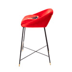 Revolver Padded High Bar Stool | Seletti Wears Toiletpaper | Red
