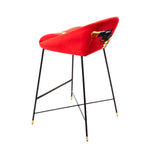 Revolver Padded High Bar Stool | Seletti Wears Toiletpaper | Red